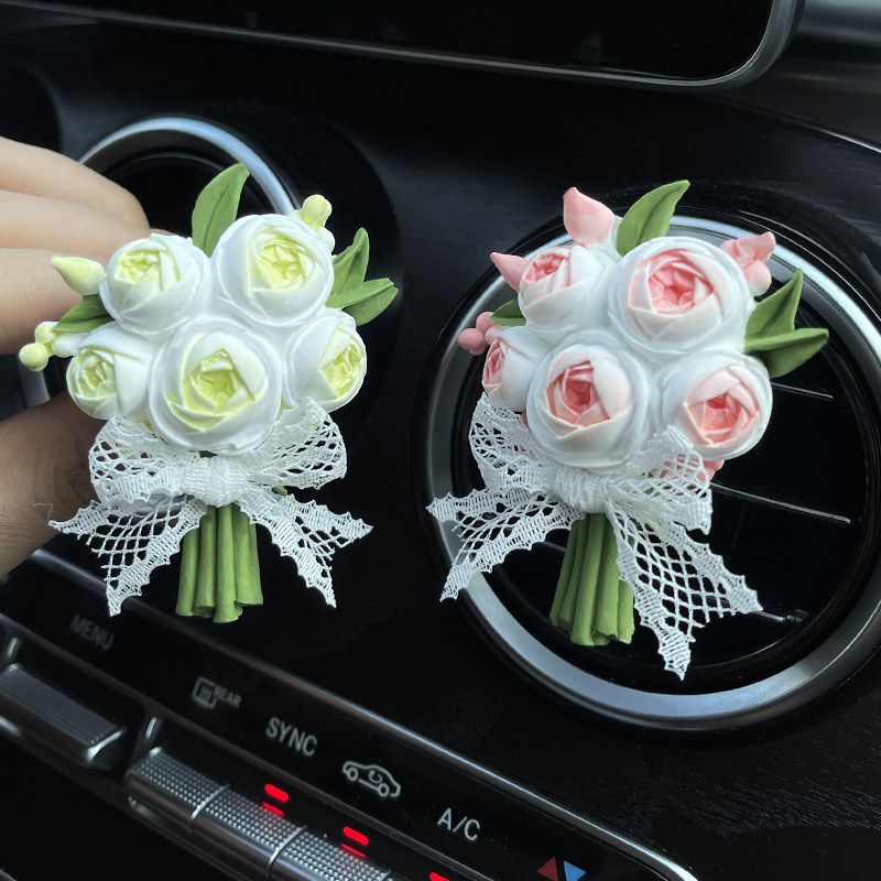 Diffusing Stone Eternal Rose Bouquet Car Air Vent Perfume Aromatherapy Decoration Fresh Flower Car Fragrance