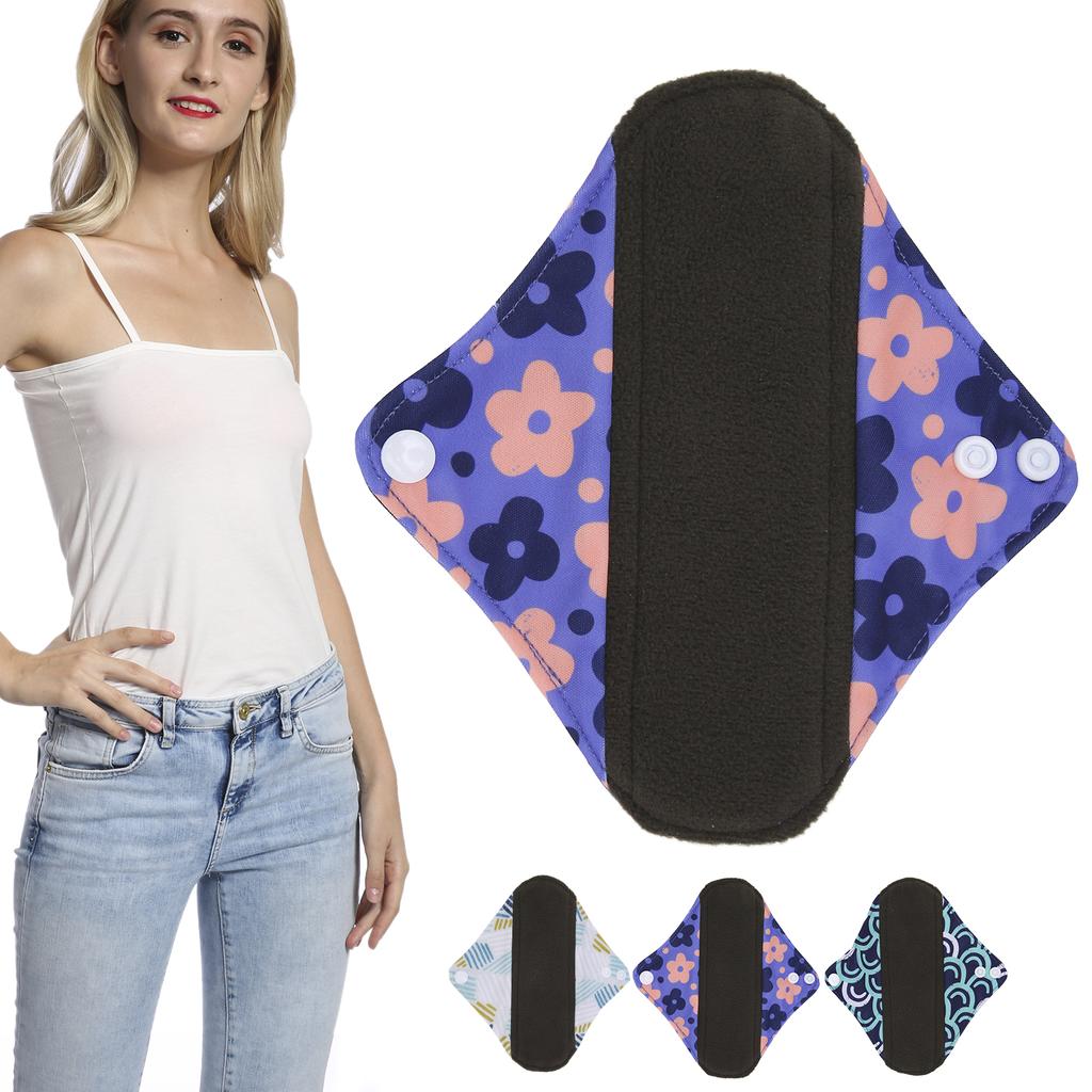 Многоразовые менструальные прокладки, моющиеся бамбуковые угольные ткани, герметичные женские гигиенические прокладки, прокладки для женщин