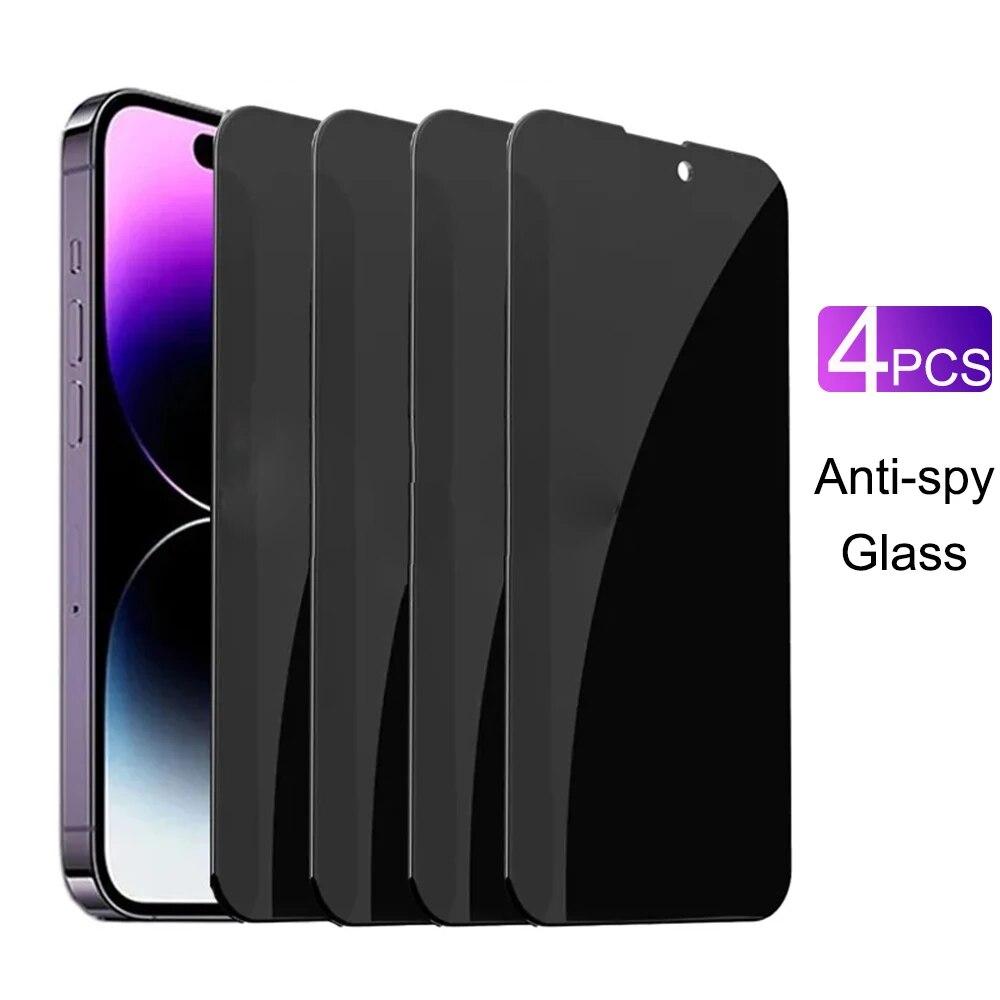 4 шт. антишпионская защитная пленка для экрана для iPhone 15 14 13 12 11 XR X/XS 7/8 6 Pro Max Plus Privacy Glass