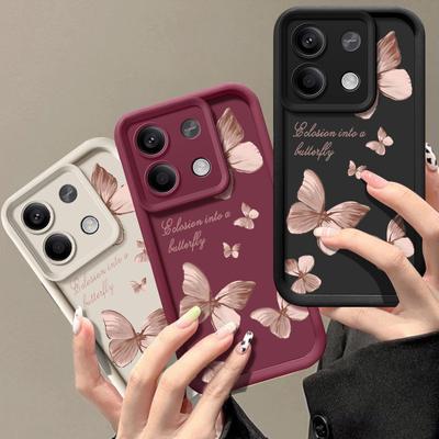 Для Xiaomi 13t 11t Pro Poco X6 X5 F6 M6 Redmi Note 12 11 10 13 Pro 5g противоударный силиконовый мягкий чехол-бабочка для защиты линз