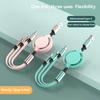 2025 New 3 In1 Data Cable Fast USB Cable For Huawei Honor Retractable Portable Micro USB Type C Charger Cable For IOS Samsung