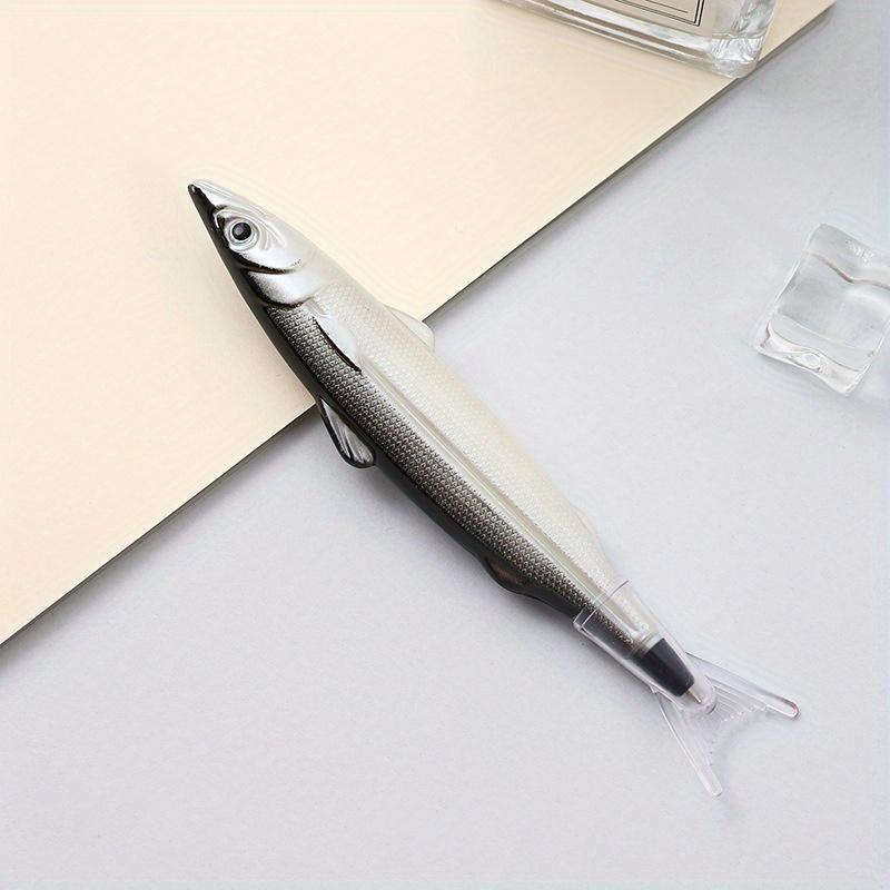 1 шт. Милая шариковая ручка в виде океанской рыбки - Квадратный корпус ручки с нажимным колпачком - Креативная ручка-симуляция соленой рыбы
