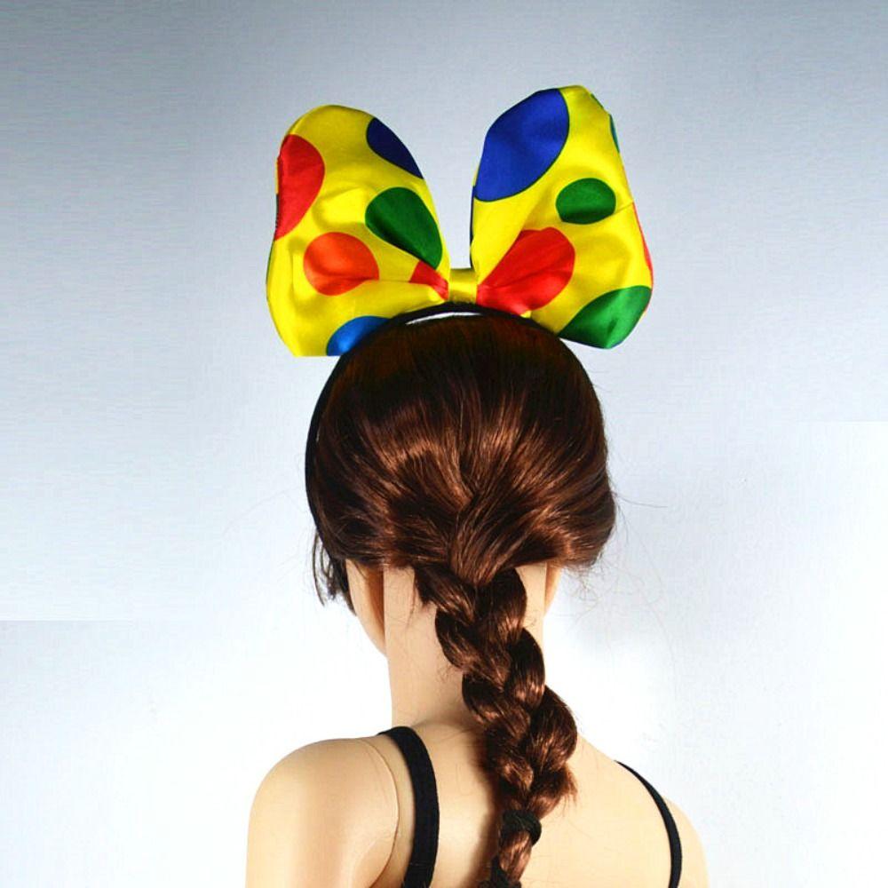 Cloth Headbands for Women Polka Dots Clown Hat Cosplay Props Clown Accessories Christmas