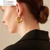 New Geometric Simple Minimalism Round Gold Color Silver Color Thick Metal Hoop Earrings For Women Jewelry 1 Cm Wide