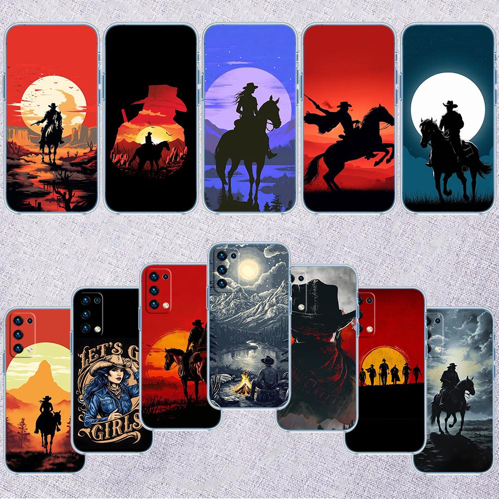 RP25 Cowboy Transparent Phone Case for Motorola Moto Edge 20 30 40 50 S30 Fusion Ultra Pro Neo Lite + G200 G23