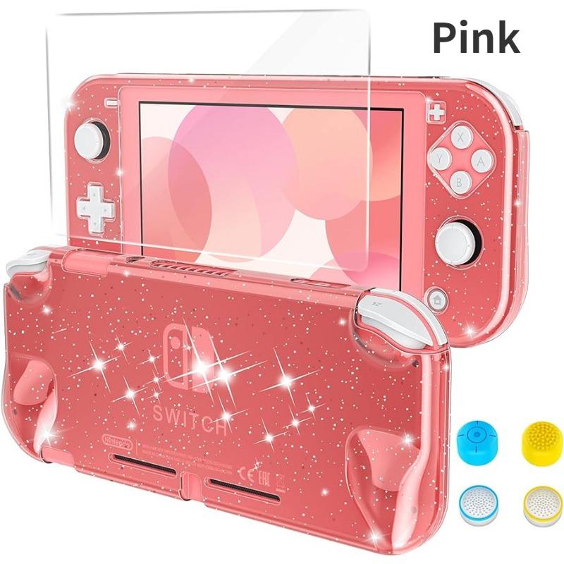 Съемный двухслойный защитный чехол для Nintendo Switch Lite с закаленной пленкой для экрана и 4 клавишами под большой палец