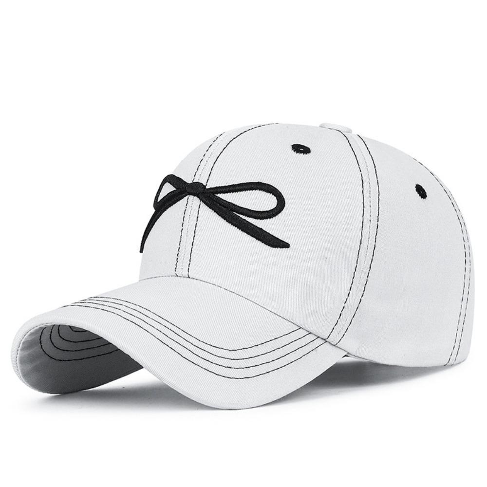 Casual Embroidery Baseball Hat Adjustable Women's Peaked Cap Fashion Bow Baseball Cap  Teenagers