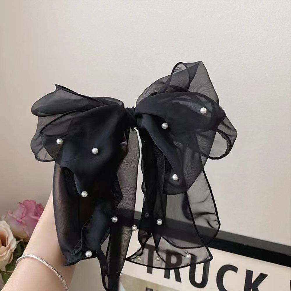 Chiffon Bow Hairpin Net Yarn Bowknot Hairpin Elegant Bow Hair Clip  Women