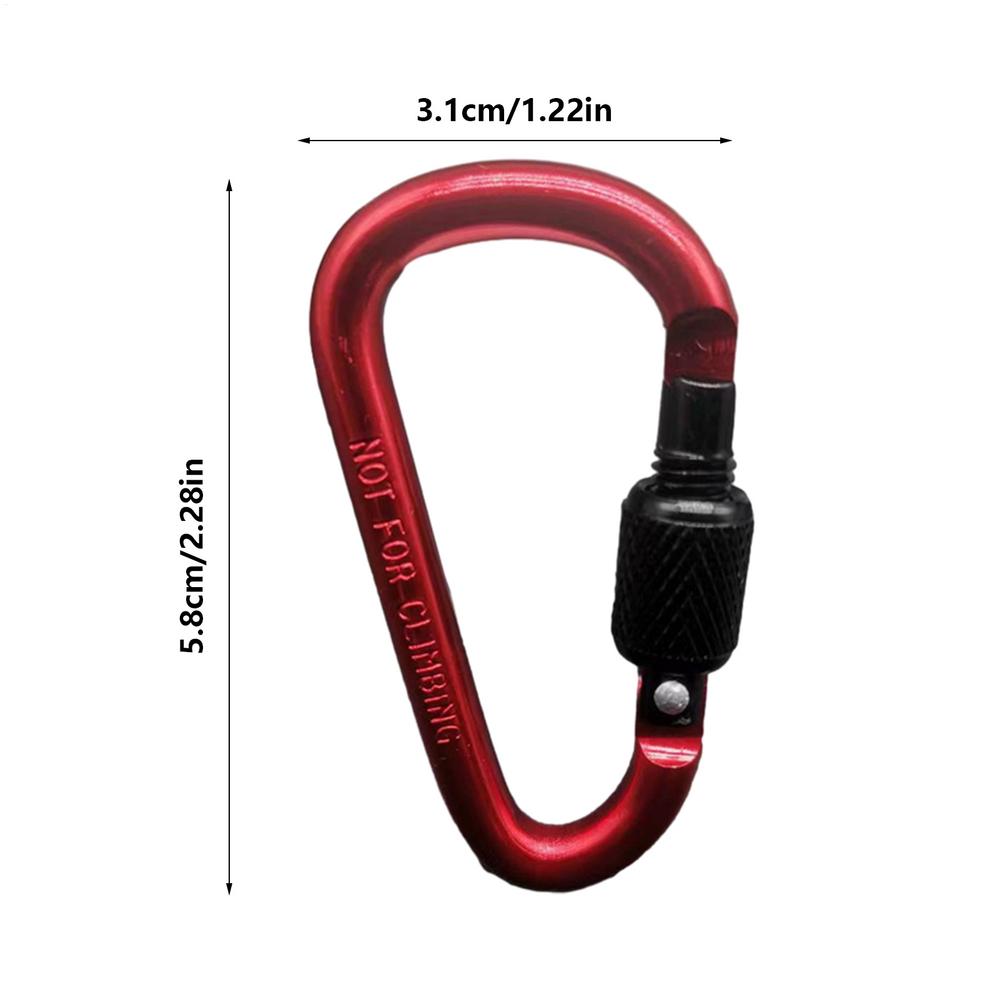 1PC Aluminum Alloy Carabiner Safety Buckle Keychain With Lock Climbing Button D-shape Carabiner Camping Hiking Hook Multi Colors