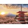 Yanoman 500 Piece Jigsaw Puzzle Mt. Fuji and Cherry Blossoms At Dawn (Yamanashi) (38x53cm)