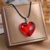 Red Heart Pendant Necklace Vintage 80s Aesthetic Love Inspired Choker New Fashion Romantic Heart Necklace For Women
