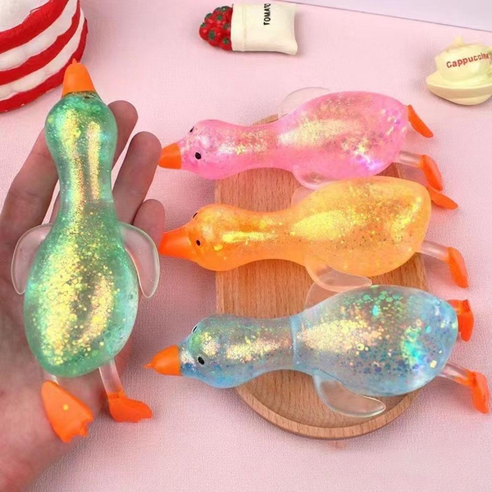 Squishy Glitter Duck Kids Fidget Toy Animal Sugar Stress Ball Stress Relief Sensory Toy Party Favors Easter Basket Stuffers