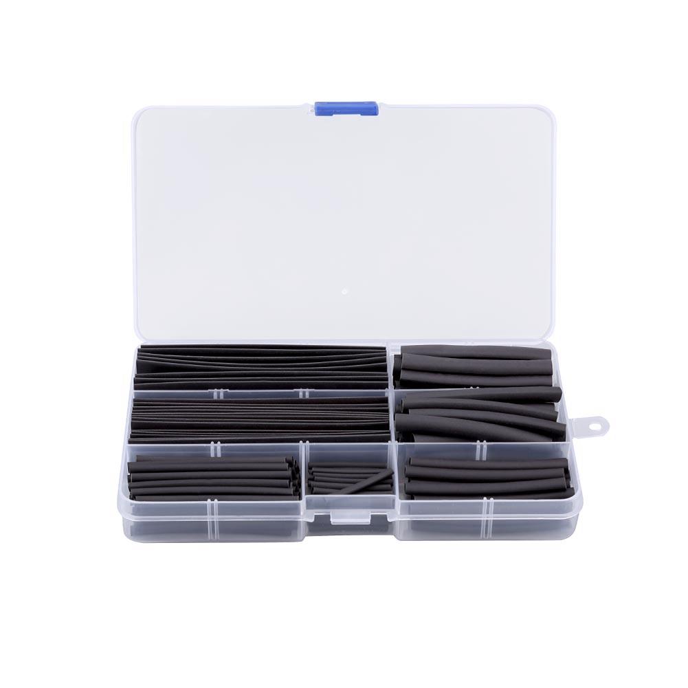 150pcs/set RC Wire Cable Sleeving Wrap 2:1 Heat Shrinking Tubing Tube Black