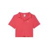 Casual Sport Knit Embroidered Solid Polo T-Shirt Women Tops Pink DV7885-648