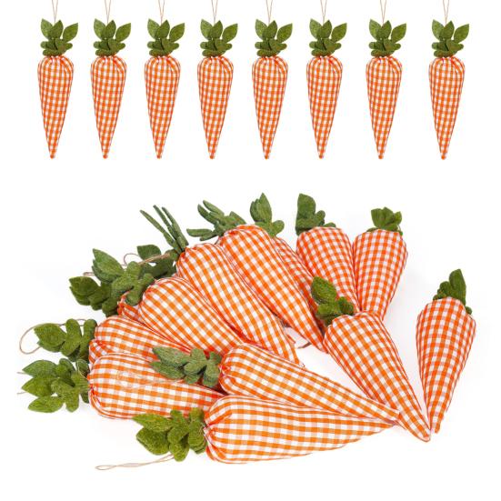 4 шт. пасхальные украшения из моркови искусственные мини-клетчатые ткани морковь пасхальное дерево подвесное
