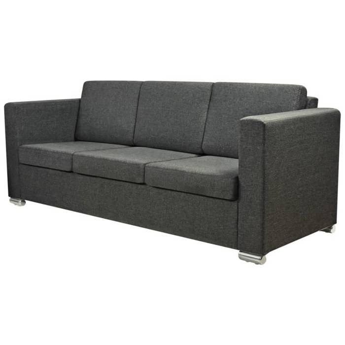 VidaXL 3-seater Sofa Fabric Dark Grey 243584