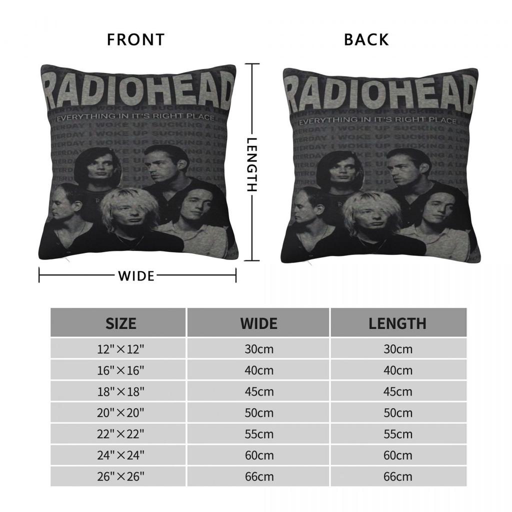 Radiohead Rock Metal Band Pillowcase Cushion Cover Throw Pillow Cover Soft And Sweet Chair Decoration Zippered Multi Size