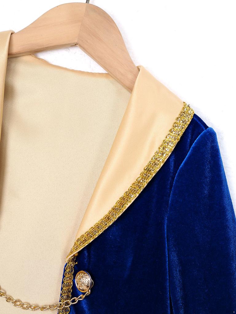 Детский костюм королевского принца для мальчиков, винтажный придворный смокинг, наряд с длинными рукавами для тематической вечеринки и косплея