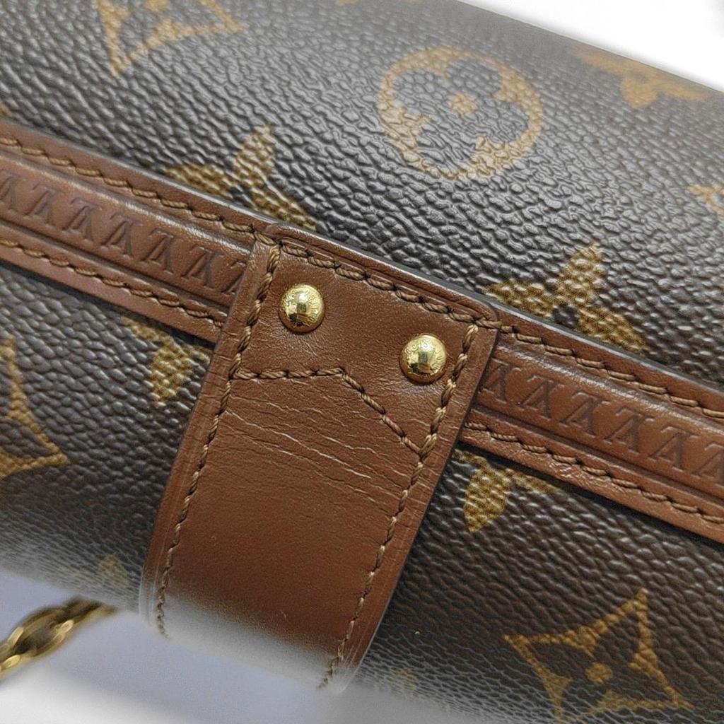 [Pre-Owned] Papillon Trunk Monogram Chain S-Lock Closure Coated Canvas With Leather Trim Shoulder Bag - Very Good #1IJCEMJ