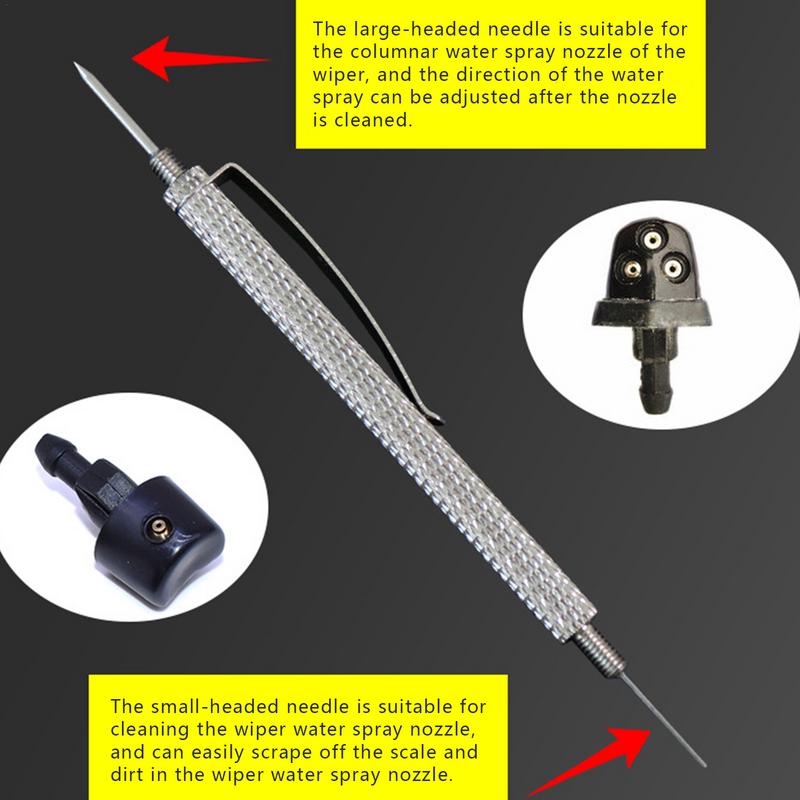 Игла распылителя стеклоомывателя Инструмент для чистки и регулировки распылителей стеклоомывателя Компактный распылитель стеклоомывателя