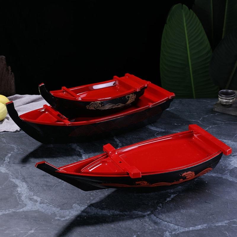 Корабль для подачи суши Элегантная посуда Тарелка для подачи сашими Пластиковая текстура Подходит для сашими и закусок