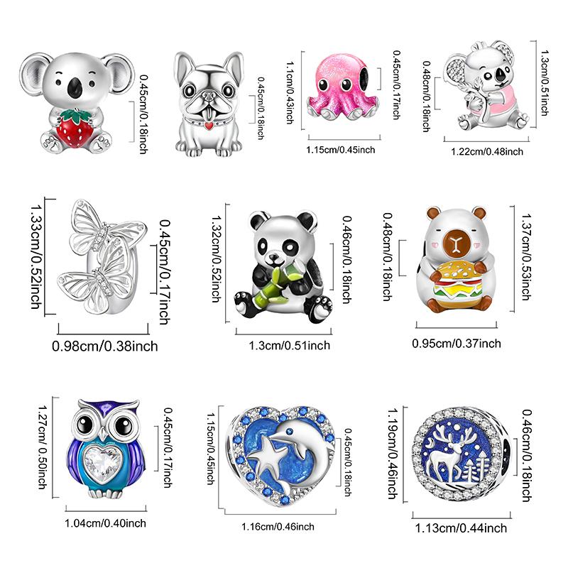Медь Сова Панда Слон Собака Бабочка Милые Шармы Бусины Подходят для Оригинального Браслета Пандора Высокое Качество DIY Ювелирные Изделия