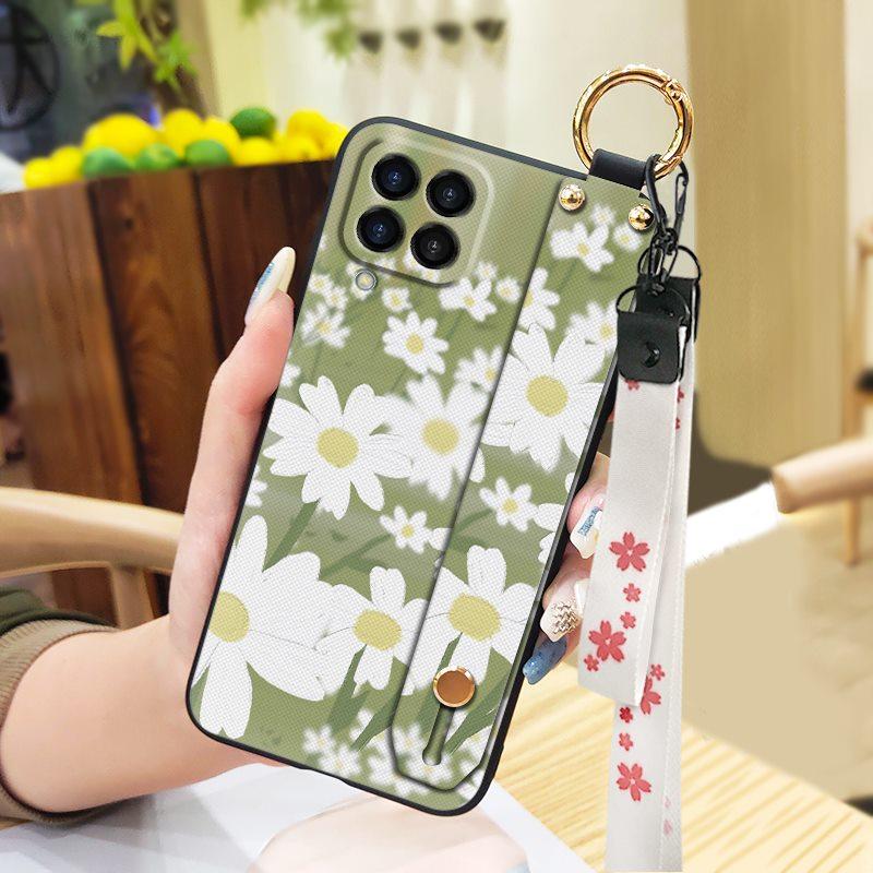 Kickstand Durable Phone Case For Samsung Galaxy M33 5G Global/SM-M336B/DS Anti-dust Oil Painting Flower Fashion Design