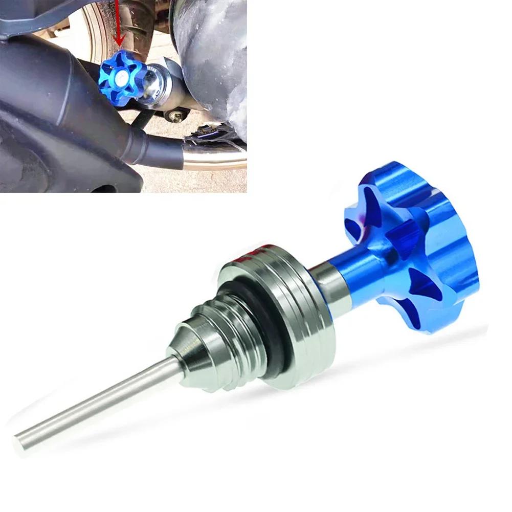 2024 New 1Pcs Scooter Motorcycle Engine Oil Dipstick Filler Cap Plug Engine Crankcase Oil Level Gauge Red Blue Black Aluminum