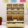 Wooden Pen Holder Desk Organizer Office Storage Box with Large Capacity and Multiple Compartments for Stationery Office Supplies