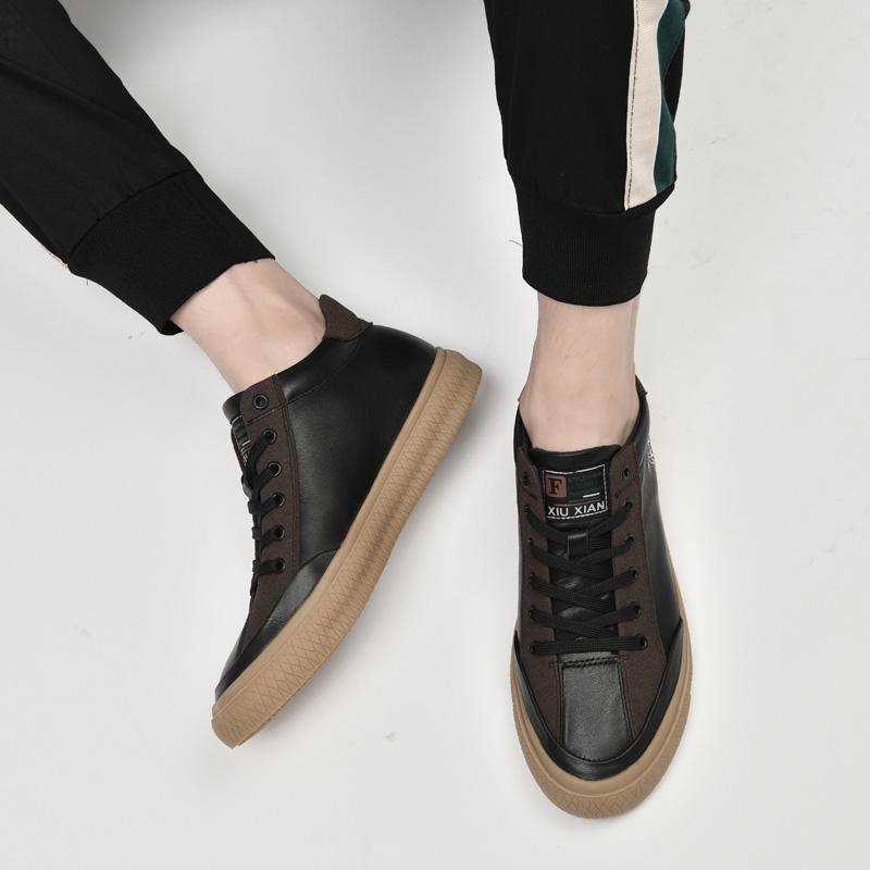 Новое поступление, мужские мотоциклетные ботинки из натуральной кожи 2024 года, модная мужская удобная повседневная обувь, универсальные низкие кроссовки для мужчин