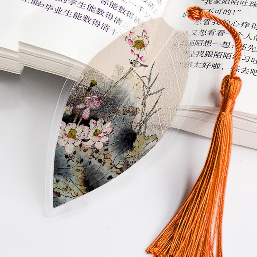 1 шт., милые классические креативные закладки, китайский ветер, натуральные коллекционные предметы, закладки с листьями и жилами, креативные канцелярские принадлежности
