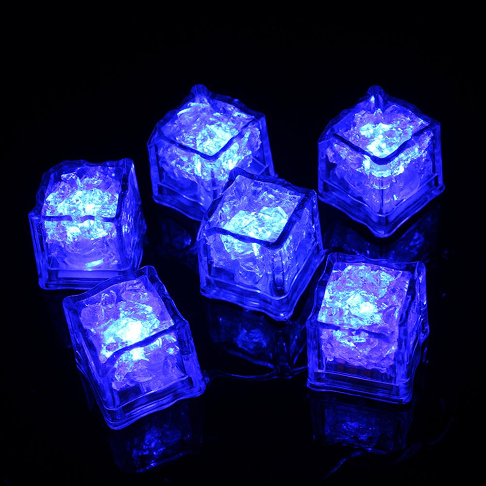 12pcs LED Light Up Ice Cubes, Waterproof Colorful Glowing Ice Cubes For Drinks, Flashing In The Dark Ice Cube For Club Bar Party Decoration