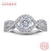 Lindon Classic 925 Sterling Silver Zircon Ring Ladies Jewelry Wedding Promise Party Gift