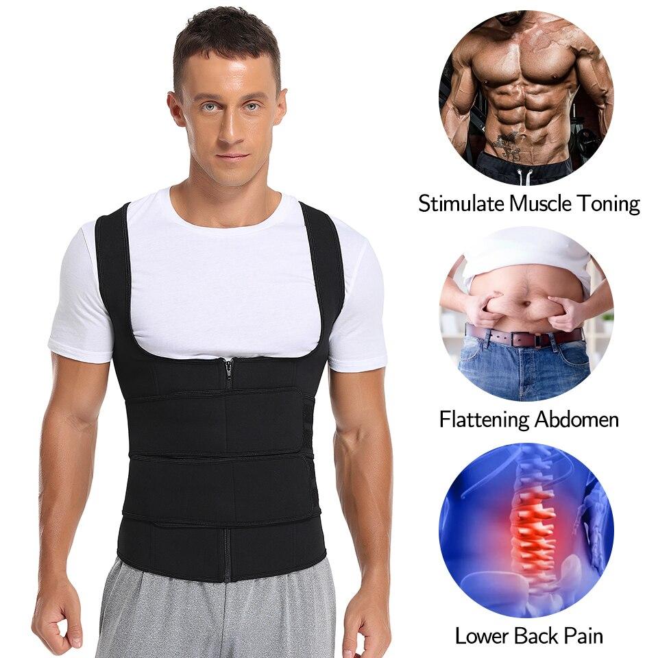 Men Waist Trainer Sweat Vest Corset Sauna Suit Slimming Body Shaper Workout Tank Tops Tummy Control Shapewear Compression Shirt
