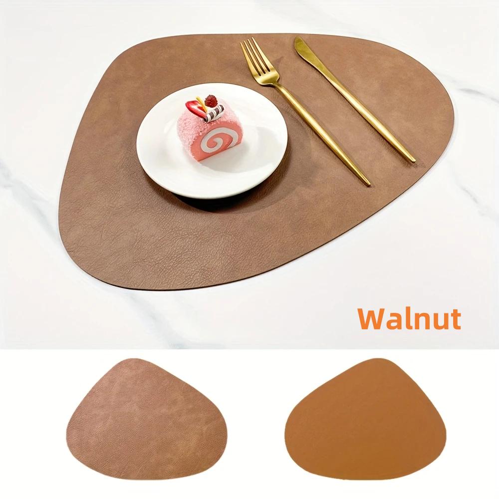 PU Leather Placemats, Waterproof Coffee Coasters, Kitchen Table Mats, Easy to Wipe Off ,Wrinkle Free Kitchen Dining Table Mats