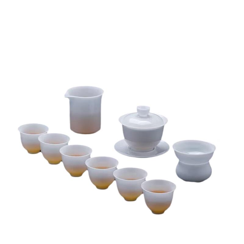 Dehua Mutton Fat Jade White Porcelain Kung Fu Tea Set