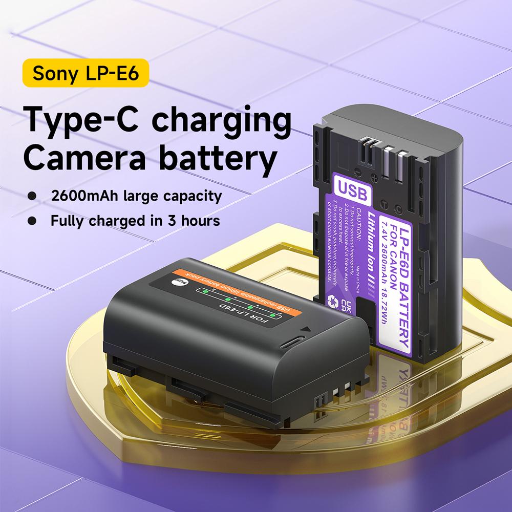 PALO Встроенный USB LP-E6 LP E6 LPE6 LP E6N аккумулятор 2600 мАч Akku для камер Canon 5D Mark II III 7D 60D EOS 6D 70D 80D EOS 5DS R
