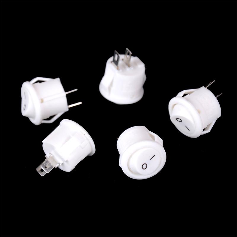 10Pcs 16Mm Diameter White Round Boat Rocker Switches Mini 2Pin On-Off Switches 3A/250V