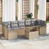 VidaXL 8-piece Garden Sofa Set with Cushions In Beige Poly Rattan 3348236
