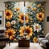 2 шт. HD красочные цветочные занавески с изображением подсолнуха Желтые занавески с цифровой печатью Украшение для дома, стиль украшения для гостиной