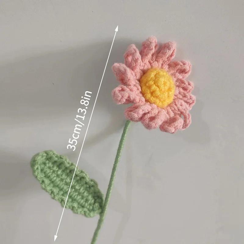 Sunflowers Crochet Flowers Girasol Flower Bouquet Ins Graduation Hand-Knitted Bouquet New Year Gifts Wedding Room Decor