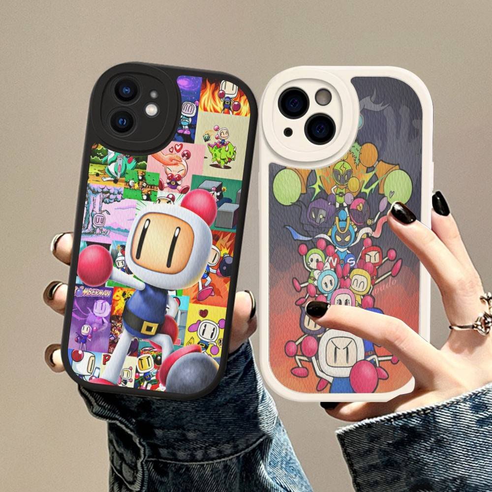 Super Bomberman Leather Phone Case For iphone 16 15 14 Plus 13 12 11 Pro Max Case