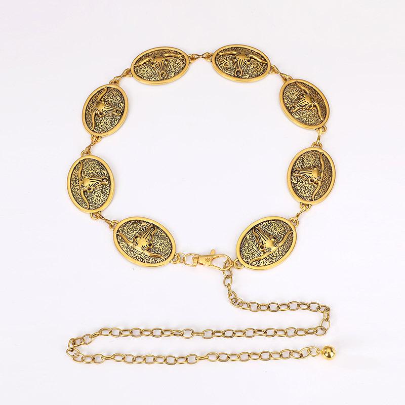 Retro Women's Waist Chain Animal Western Style Versatile Fashion Women's Waist Chain Metal Belt Women's Waist Chain