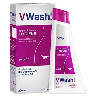 VWash Plus Expert Жидкое средство для интимной гигиены для женщин с маслом чайного дерева 200 мл, Без парабенов, Сбалансированный pH