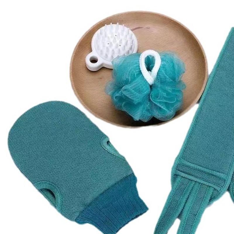 1 комплект из трех банных полотенец, губка для тела, скруббер для полосок, спа-набор, перчатки для чистки, отшелушивающие губки для тела