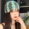 Adult Hair Cap Hollow Bag Head Hat Solid Color Knitted Mesh Hat Fashion Sequin Concave Fishing Net Headscarf Hat