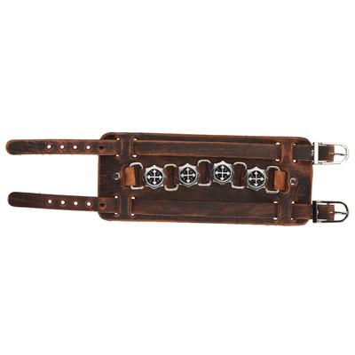 Плетеный Браслет Кожа Регулируемая Пряжка-Игла Металлический Декоративный Винтажный Наручный Манжет Ювелирное ИзделиеКоричневый