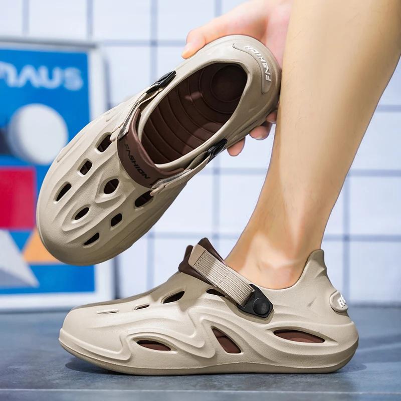 Модная мужская обувь тапочки женские садовые сандалии на плоской подошве сандалии на платформе мужские летние сандалии 2024 мужские кроссовки уличные шлепанцы домашние сабо