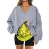 Women's Loose And Comfortable Letter V-neck Sportswear Long-sleeved Sweatshirt Daily Matching Clothes