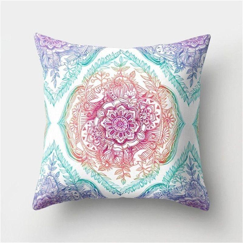 Elegant Boho Mandala Flower Square Cushion Cover For Stylish Home And Car Decoration